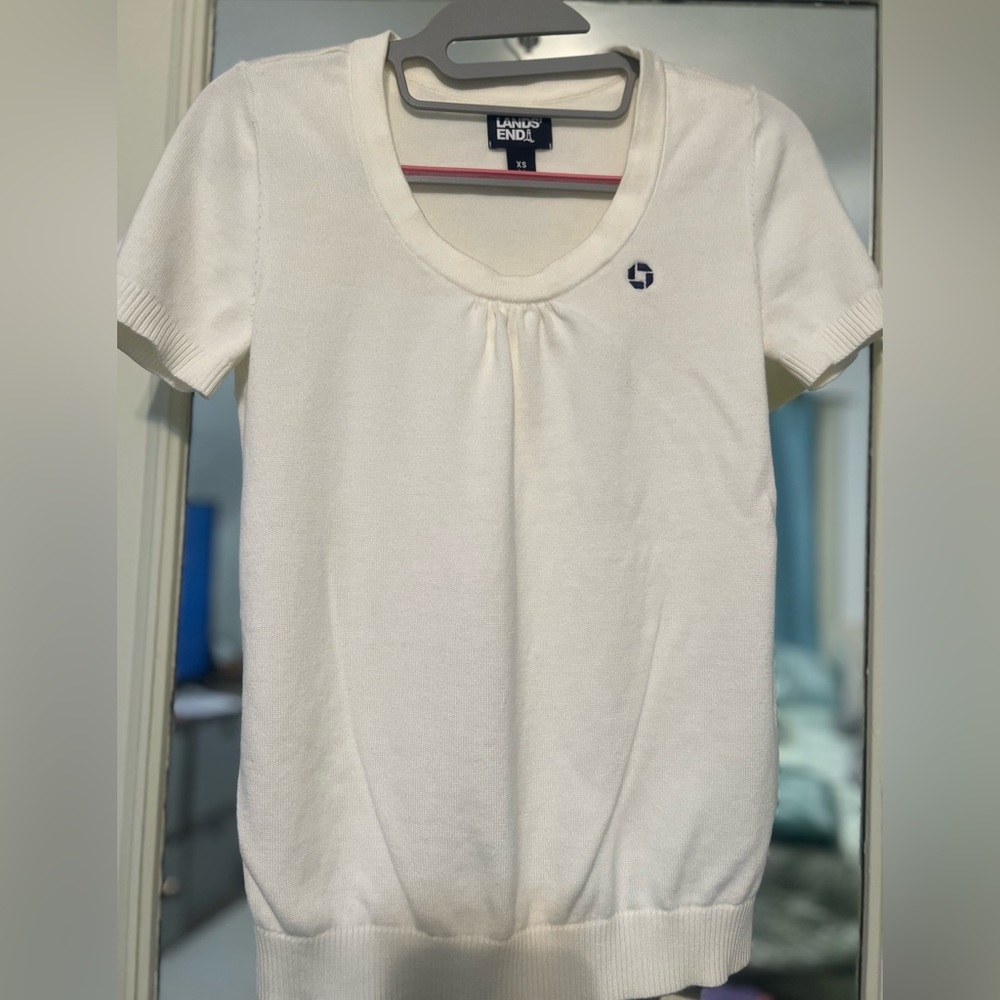 Land’s End Chase Bank Ivory Sweater NWOT